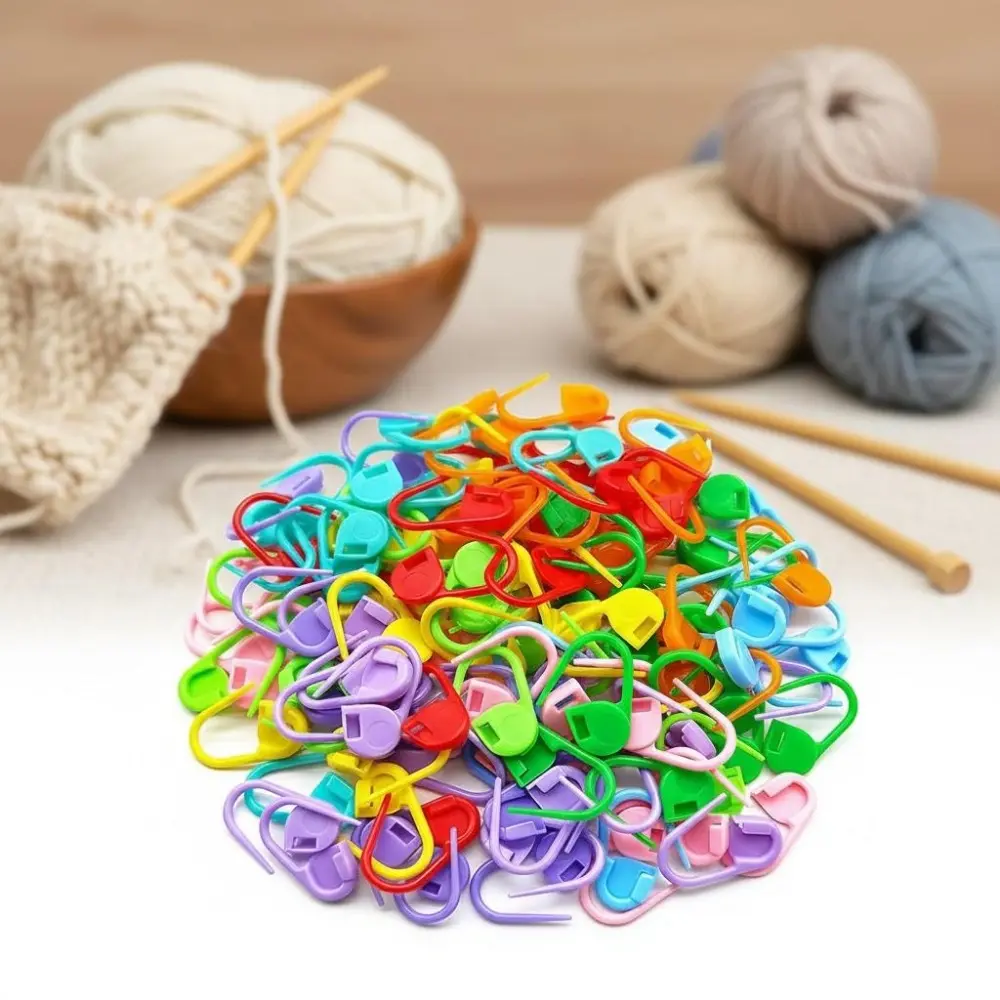 Reusable Slip-proof Stitch Markers, Color-coded Knitting Markers, Anti-slip Crochet Placeholders, DIY Knitting Accessories, Plastic Stitch Counters for Handcrafting, Crochet Items, Diy Knitting Supplies