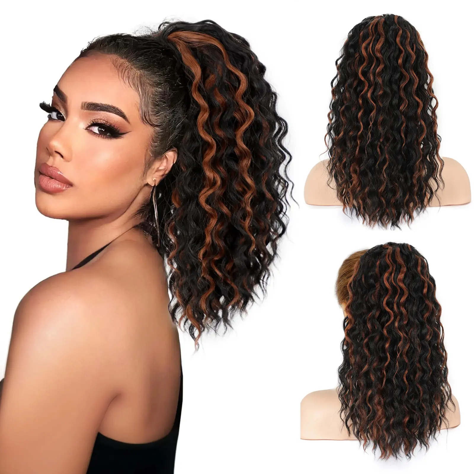 Black with Reddish Brown Highlights-18inch