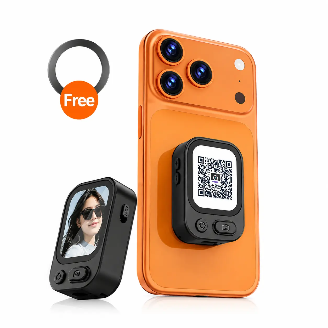 New Portable Selfie Monitor, Phone Accessory with Holder, Rear Camera Preview, Wireless Bluetooth Remote, Vlogging & Travel Gear, Compatible with iPhone 18/17/16, Android Phones