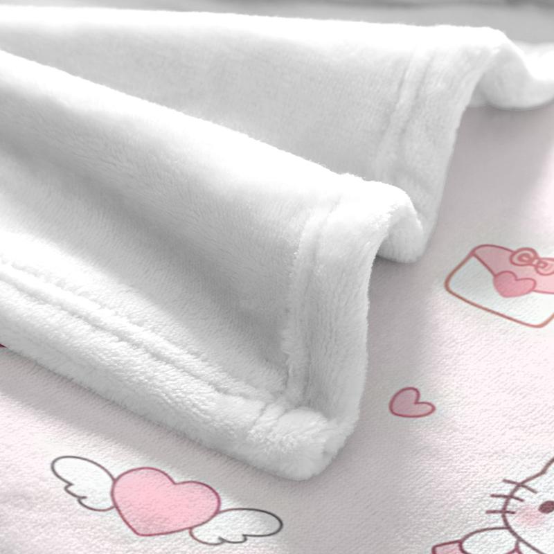 Sanrio Hello Kitty Pink Plush Blanket with Adorable Character Patterns and Sweet Designs for Cozy Comfort Ideal for Snuggling and Relaxing