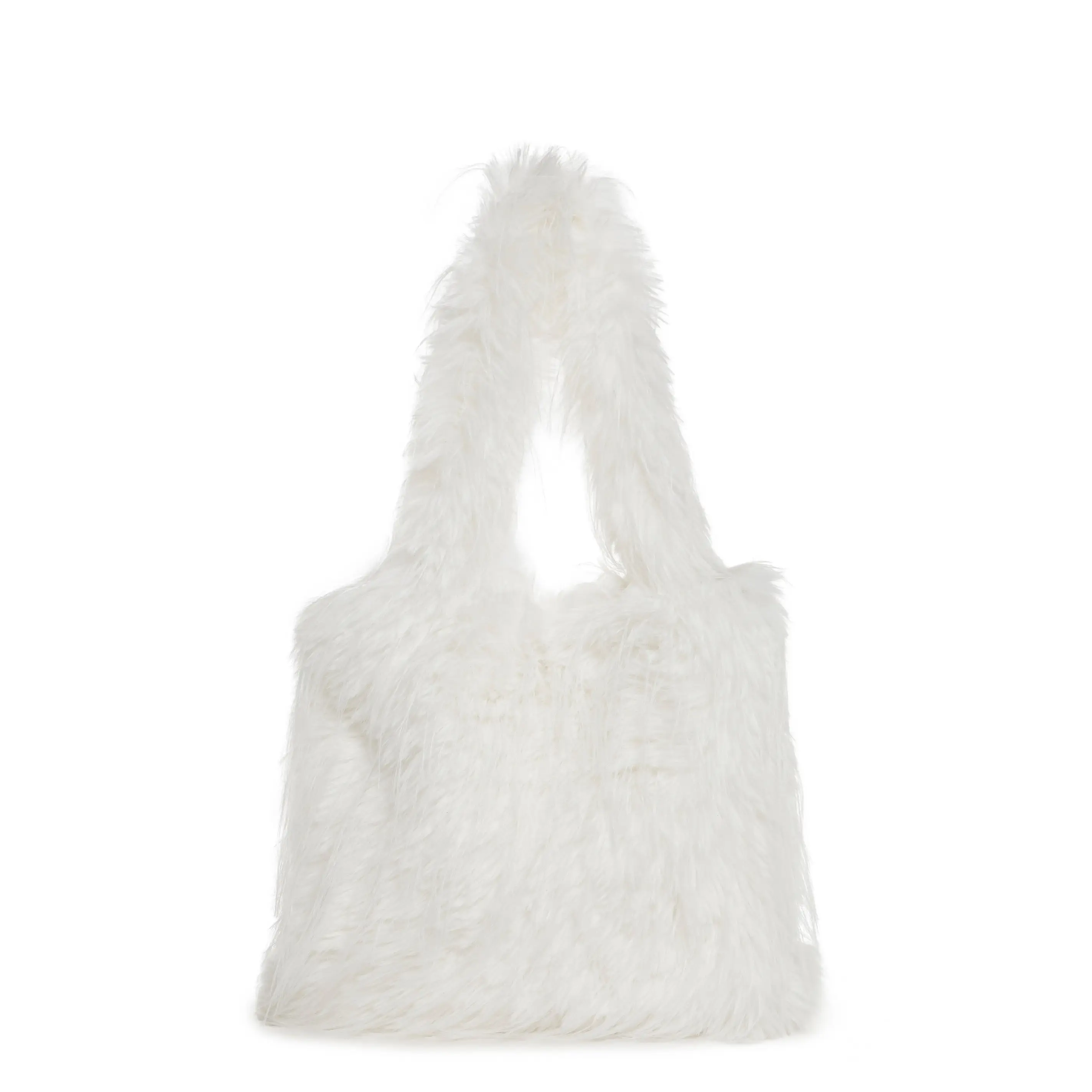 Star Dream Faux Fur Shoulder Bag - White