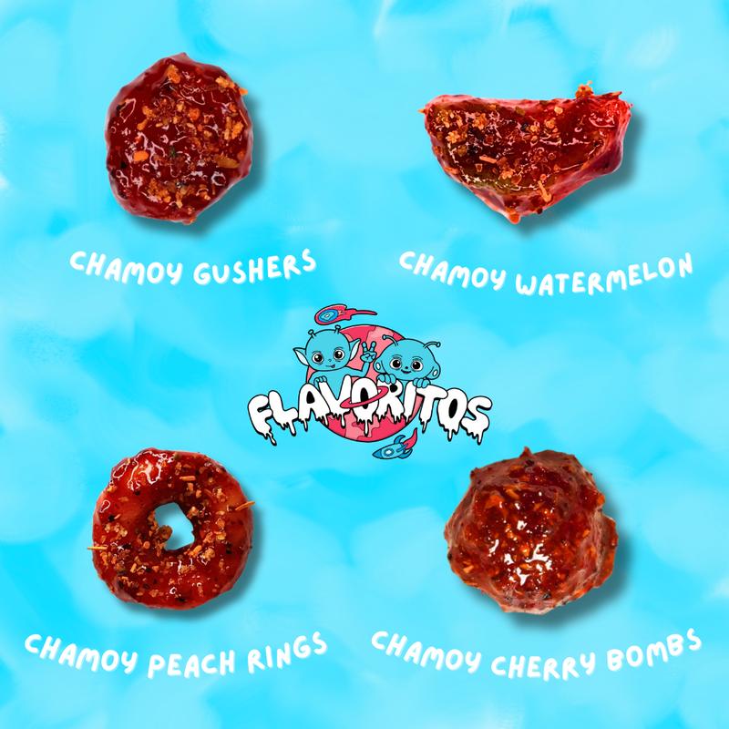 Flavoritos Chamoy Gummies, Variety 4-Pack - With Chamoy Packets Sweet and Chili Candy Snack