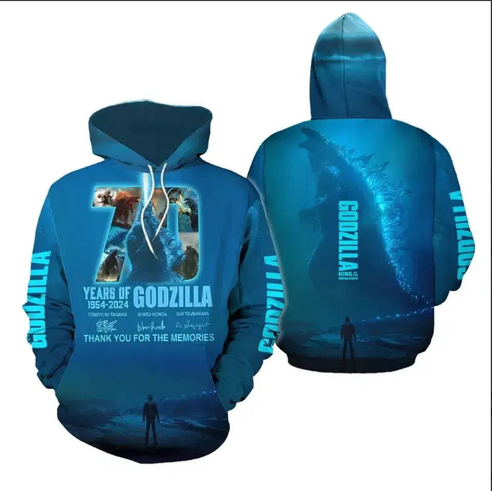 Godzilla 1954 - 70th Anniversary Thank You 3D Hoodie