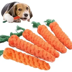 🐶 Puppy Teething Saver! Soft Cotton Carrots (3-Piece) | Soothes Itchy Gums, Durable Chew Knot, Furniture Protection Toy