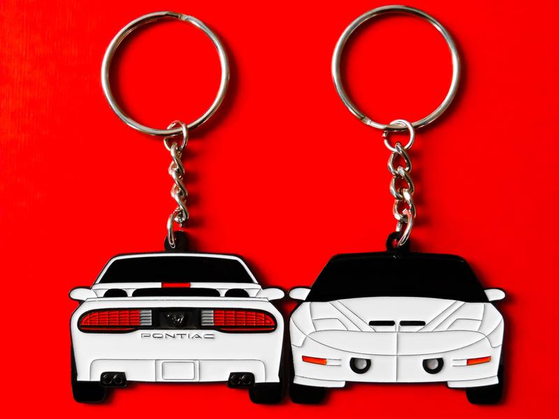 Pontiac Trans Am Keychain 2-SIDED 1993-1997 Firebird Accessories Key Ring Cool & Unique Gifts For Enthusiasts, Car Guys, Muscle Car Lovers Dad, Him,