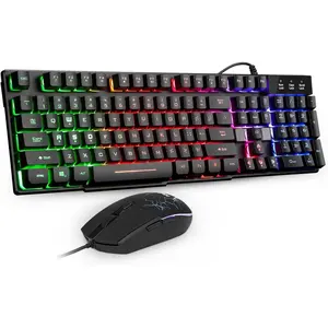 RK101  Keyboard  Combo Wired, RGB Backlit USB Keyboard for PC  Laptop Desktop, Gaming Office