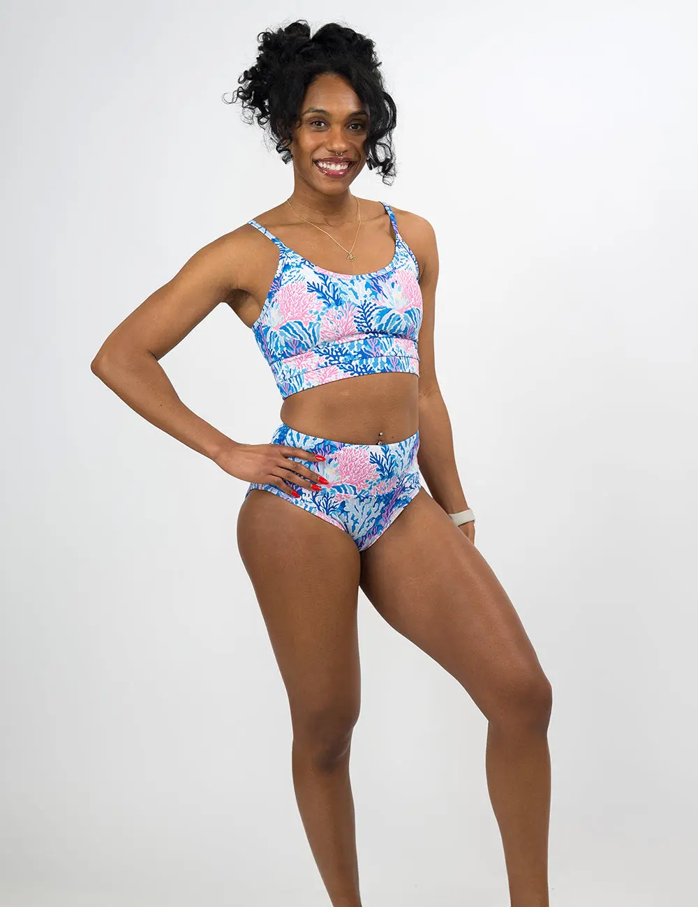 CVG Coral Coastline Printed Bikini Bottom, Women's Sports & Outdoor Bikini Beachwear
