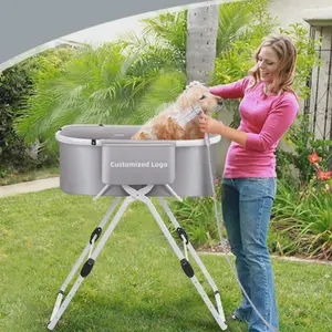 Foldable Dog & Cat Bath Tub – Adjustable Height Pet Grooming Basin for Indoor & Outdoor Use