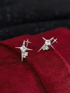Elegant Zircon Cross Statement Earrings Set, Copper Material, Metal Coated Design, Perfect Gift for Special Occasions, Unisex Fashion Jewelry