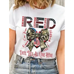 RED Friday Shirt for Men Women, Remember Everyone Deployed Shirt, We Wear RED on Friday Shirt, Military Deployment Shirt Gift for Wife Mom Dad Girlfriend, Festival Celebration Graphic Tee