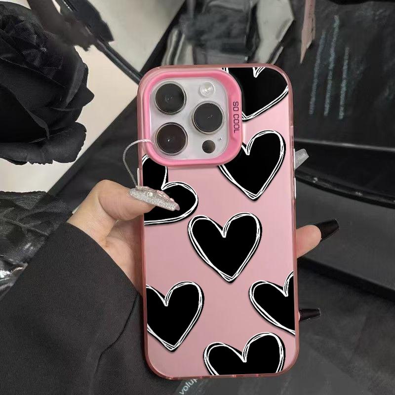 Heart Doodle Artwork Patterns Phone Case Durable Hard Acrylic Back Case With An Anti-Yellowing Coating, Made From High-Quality Designed For Reliable Drop Protection For Your Phone For iPhone 17.16.15.14.13.12.11.X.XS.XSMAX.XR.8.7