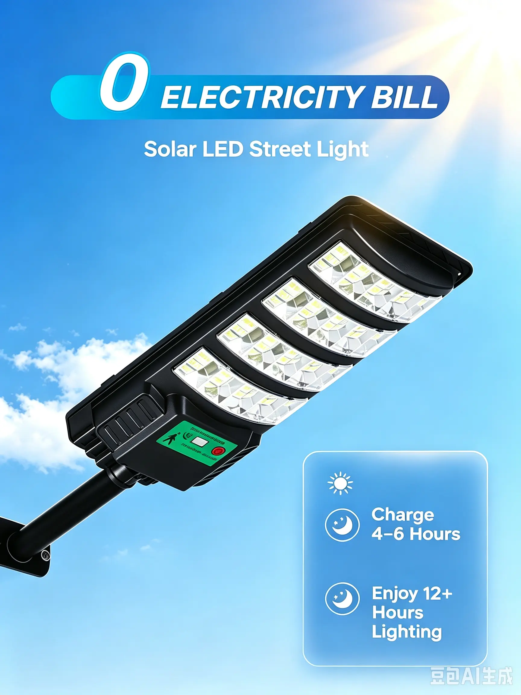 Upgraded Solar Street Light Outdoor, 5730 SMD LED Super Bright Solar Security Light with Monocrystalline Panel & LiFePO4 Battery, IP65 Waterproof Solar Powered Lamp for Yard, Garden, Garage, Driveway homedecor