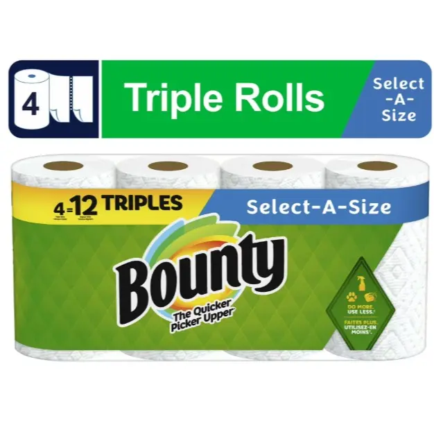 Bounty Paper Towels, 4 Triple Rolls