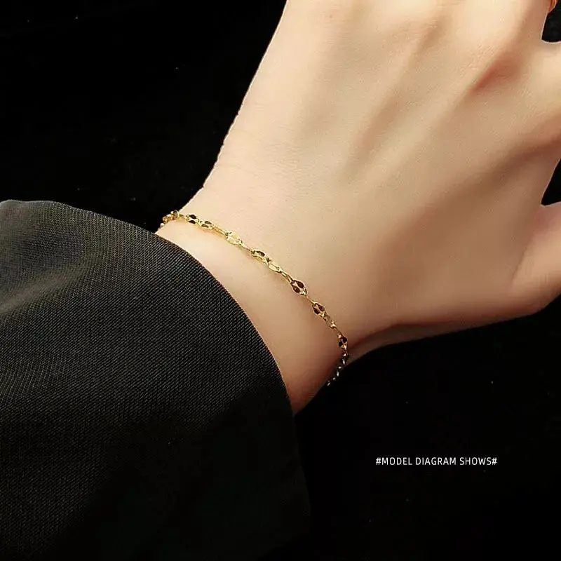 18K Gold Sequin Chain Bracelet – Tarnish-Resistant