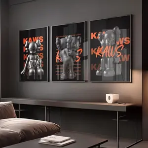 Hypebeast Kaws Poster set of 3, Kaws Graffiti Print Unframed