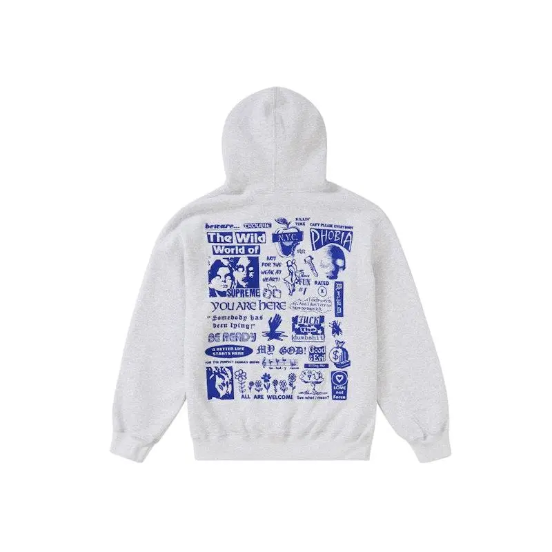 Supreme Men's Wild Embroidered Hooded Sweatshirt Ash Grey, from StockX