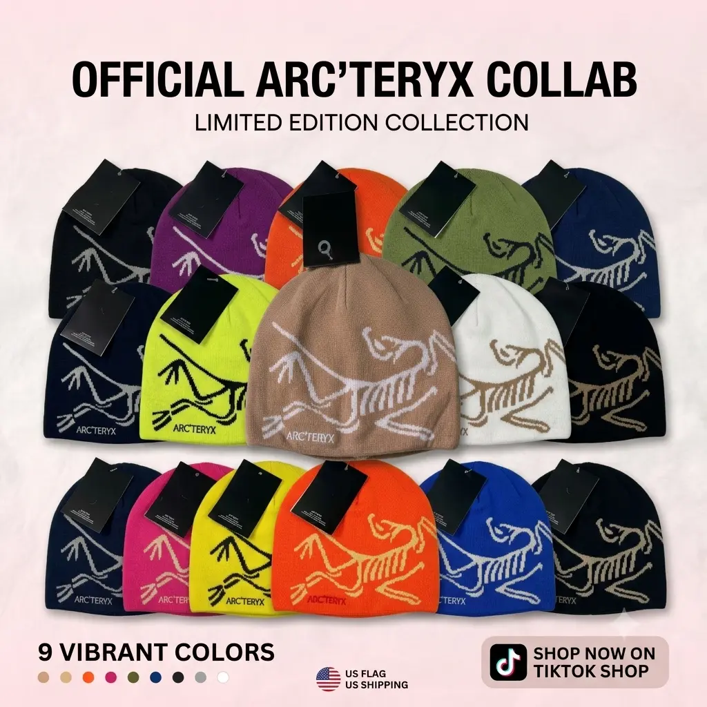 Arc'teryx Logo Knit Beanie Hat Unisex Soft Ribbed Winter Skull Cap Warm Stretch Watch Cap Available in Various Colors Streetwear Fashion Outdoor Sports Ski Snow Casual Daily Wear TikTok Viral Cozy Winter Accessory 2026