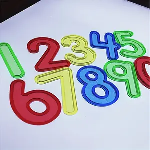 Translucent Letters Numbers Light Table Toys,  1 Set Preschool Educational Learning Plastic Colorful Toy Set, Number Counting Blocks, Uppercase & Lowercase Math Symbols for Toddlers Kids