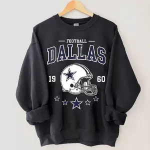 Dallas Shirt Retro Style 90s Vintage Unisex Crewneck, Dallas Football Sweatshirt, Graphic Tee Gift For Football Fan Sport.