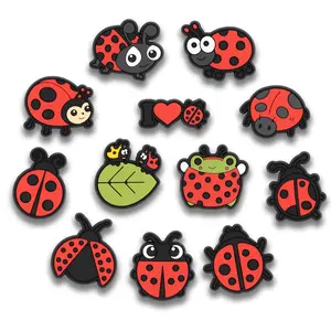Ladybug Shoe Charms Bug 12PCS PVC Animal Clog Pins Accessories Party Favors Birthday Gifts Holidays Decoration for Boys Women Girls