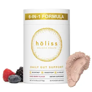 Hōliss Daily Gut Support Powder – Digestion & Bloating Relief Supplement Stevia-Free (30 servings)