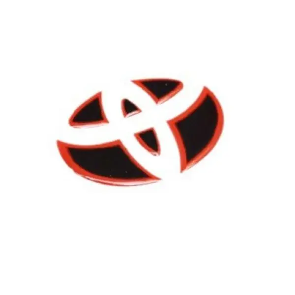 1-Piece 3D Raised Car Emblem Sticker - Toyota Steering Wheel Rear/Front Badge Replacement Cover, Automotive Interior Decoration Accessory, 125x85mm