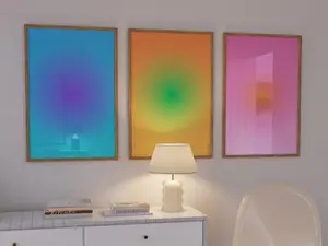 Set of 3 Positive Aura Posters, Spiritual Poster, Grainy Gradient, Gradient Print, Colourful Aura Poster