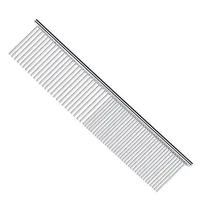Stainless Steel Poodle Finishing Butter Comb, Rounded Teeth Dog Grooming Tool for Cats & Dogs, Removes Tangles & Knots