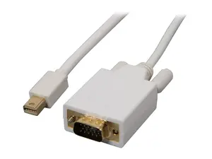 Nippon Labs MINIDP-VGA-3 3 ft. Mini DP DisplayPort Male to VGA Male Adapter Cable, White