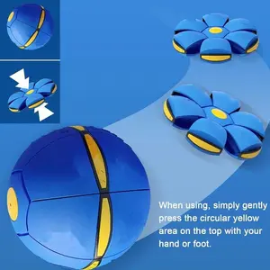 Kids' Outdoor & Family Fun Magic Flying Transforming Metal Bouncing Ball Toy | Flashing Lights & High Elasticity | Pet Toy Ball | Green & Blue Options | Perfect Holiday Gift