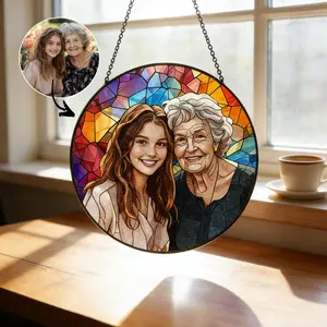 Custom Family Portrait Suncatcher, Personalized Window Hanging from Photo, Unique Picture Gift, Family Memory Art, Mothers Day Gifts Ideas, Mother's Day Gift From Daughter