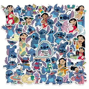 50pcs Disney Stitch Stickers, Cartoon Cute DIY Stickers for Waterbottle Notebook Luggage Case Decoration