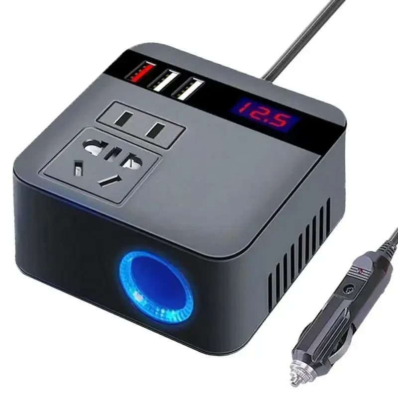 Car Inverter DC12V/24v to DC220V LED Display Socket Power Inverter Adapter Fast Charging 12V24V Universal Only suitable for US and EU two-pin plugs, Universal Compatibility, Usb Car Charger, Car Fast Charger