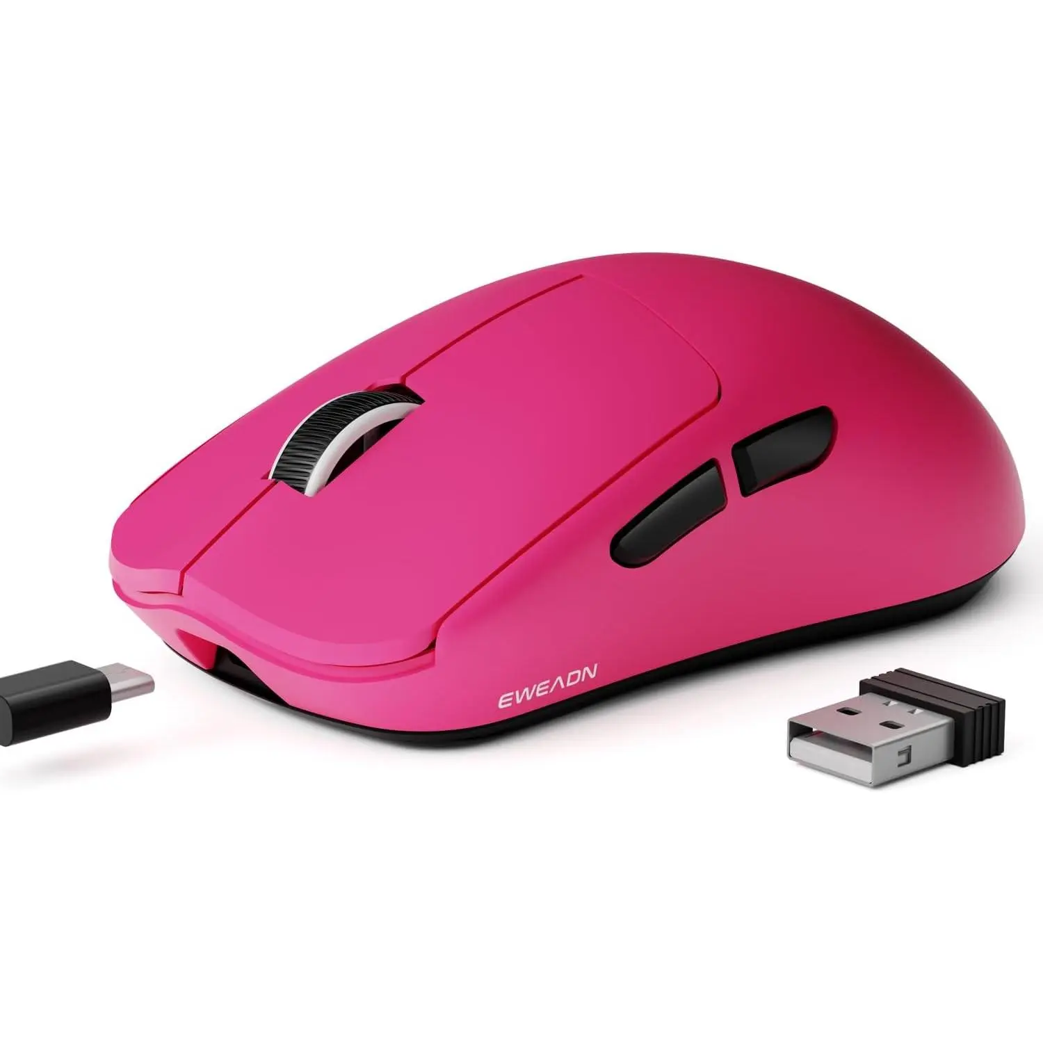 EWEADN X23 Pro Wireless Gaming Mouse, Tri-Mode 2.4G/USB-C/Bluetooth 5.4 Mouse, PAW3311 Sensor, 12000 DPI, 59g Lightweight, 1ms Response, Seamless Device Switching Computer Mouse for Laptop/PC/Mac-Pink