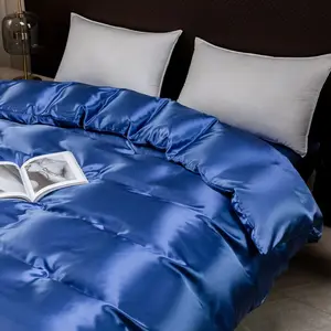 High-End Simulated Silk Satin Duvet Cover Set, Breathable Duvet Set, Luxurious Satin Bedding, Hotel Home Bedroom Decor, No Pillowcases Included
