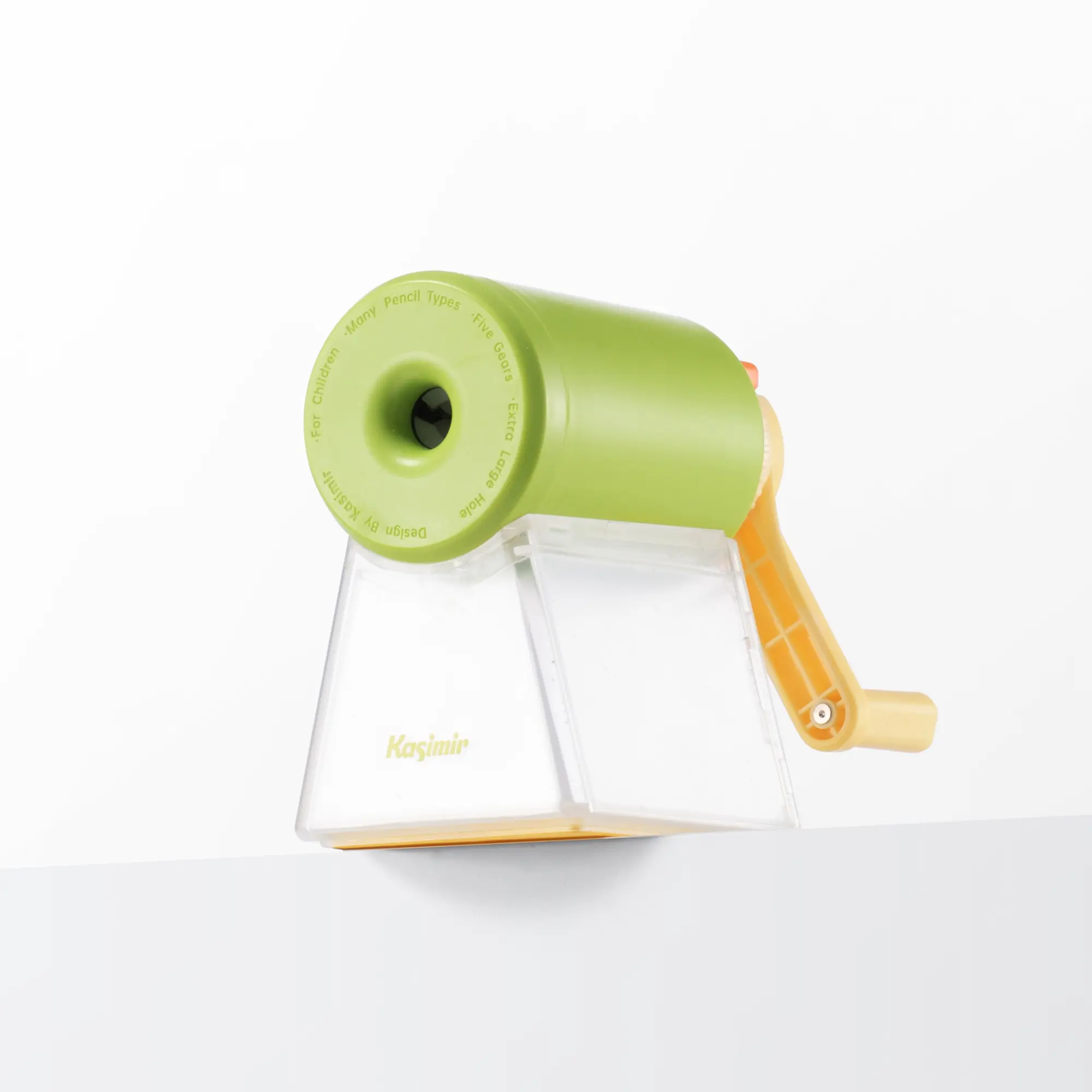 Kasimir Manual Pencil Sharpener - Triangular Base Eliminates Wobbles, 5 Dial Settings, Oversized Large Bin, Jam-Free, Premium Blades, Universal for Round/Triangular/Hexagonal Pencils, Effortless Precise Sharpening for Classrooms, Offices, for Kids