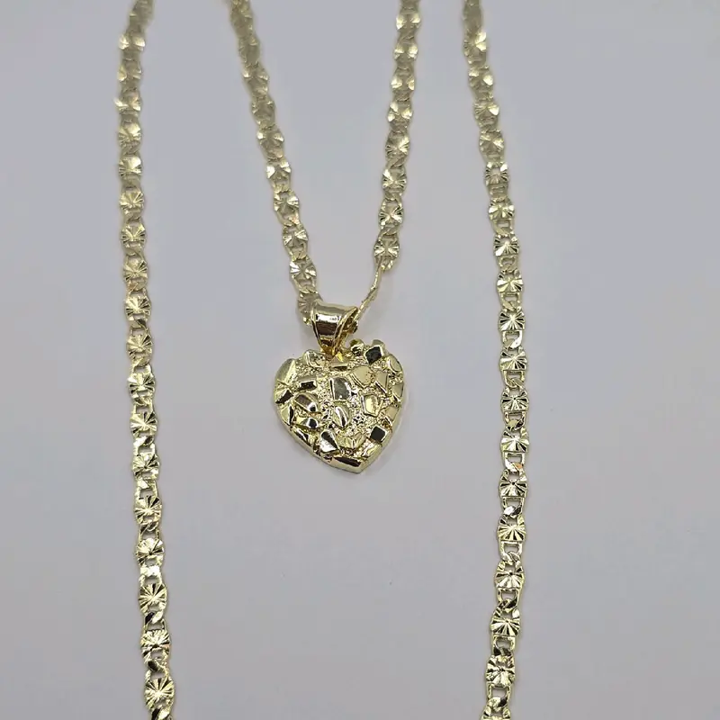 NUGGET MEDIUM Heart fashion necklace size * Nugget * gold-plated 18"inches 24"inches available