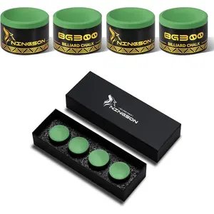 Pool Cue Chalk 4 Pack, Nano Billiard Chalk Round Cue Chalk, Smooth Low Residue Pool Chalk, Reduce Miscue, Durable Long Lasting Chalk for Pool Table, Bars, Clubs & Home – Green2026