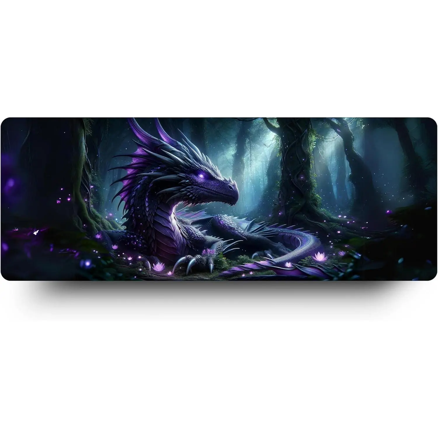 Gaming Mouse Pad, Nightbloom Dragon Extra Large Desk Mat (24x14in)