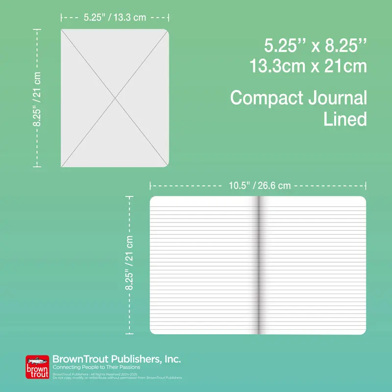 Pantone OFFICIAL Blue | 5.25 x 8.25 Inch Lined Compact Journal | Non-Dated | BrownTrout | Planning Stationery Diary 5