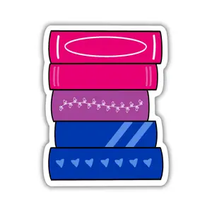 Bisexual Pride Flag Book Stack Sticker