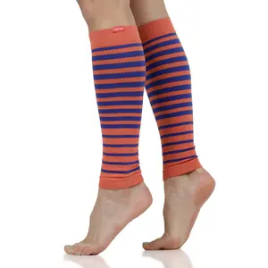VIM & VIGR Compression Leg Sleeves Falling Stripe (Nylon) for Running, Cycling & Sports 15–20 mmHg
