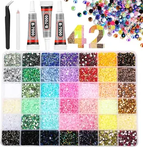 42000Pcs 42 Colors 3mm Jelly Flatback Rhinestone Bedazzling Kit, DIY Nail & Shoe Diamond Craft Gift for Girls Graduation 2026