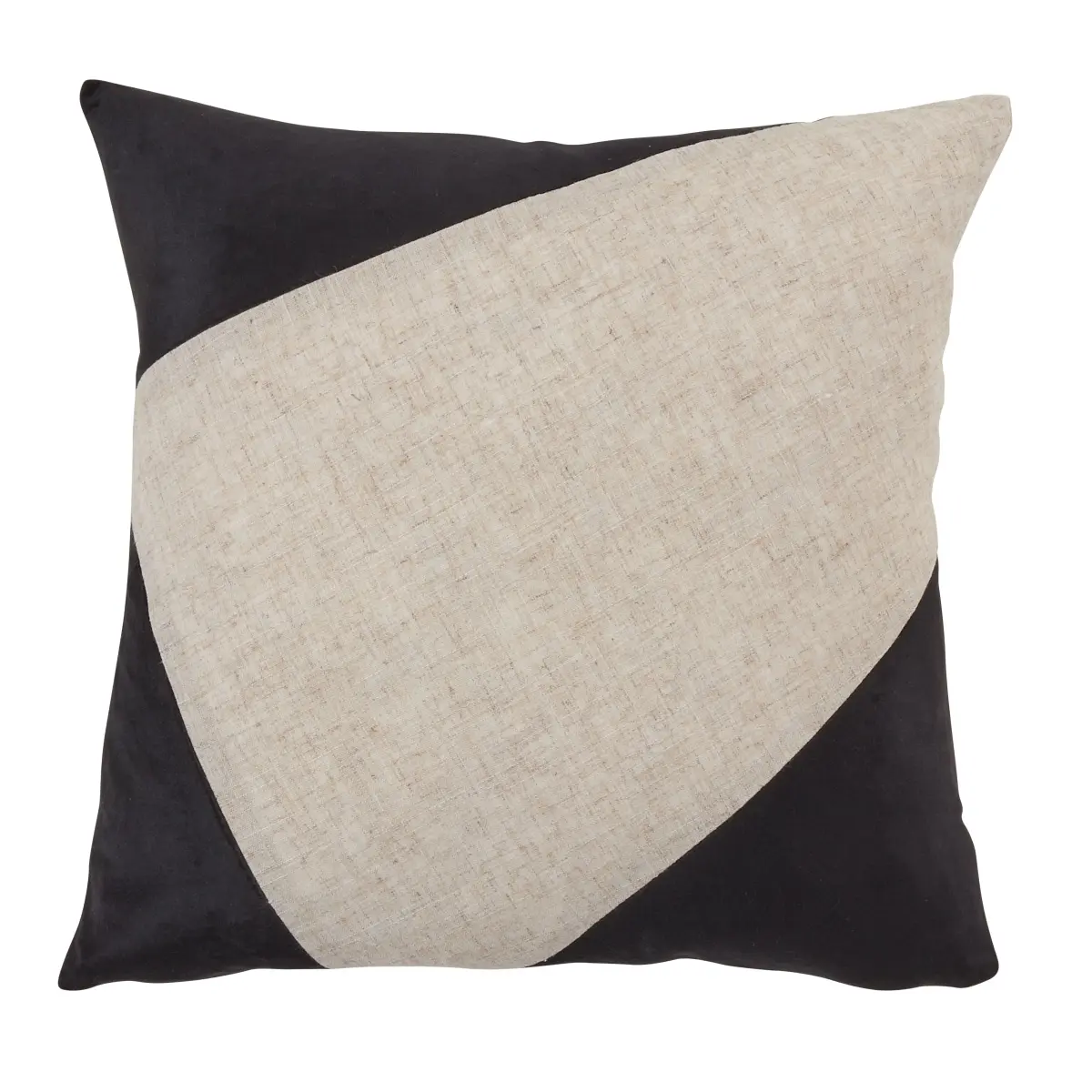 Saro Lifestyle 525.BK18SP 18 in. Velvet Throw Pillow - Dark Patterned Standard Pillow, Abstract Design, Poly Filling, Black, Modern, Contemporary, Versatile, Dark Patterned Standard Pillows