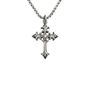 Rhinestone Cross Necklace | Stainless Steel