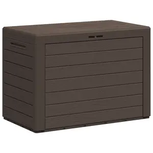vidaXL Outdoor Storage, Deck Box with Lid, Patio Cabinet, Storage Chest for Outdoor Cushions Throw Pillows Garden Tools Pool Supplies, Brown 49442