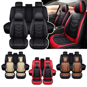 Universal Fit For Nissan Altima/Sentra/Rogue/Versa/4Runner/Tacoma/Honda/Mazda Leather Car Seat Covers Full Set,5-Seat Protector Cushion Waterproof Automotive Seat Cover Mats