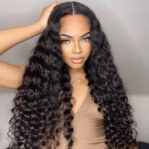 FORGIRLFOREVER Deep Wave Glueless Wig 7x5 Pre-Cut HD Lace Wear Go Wig Bleached Knots Ready to Wear And Go Human Hair Lace Front Wigs