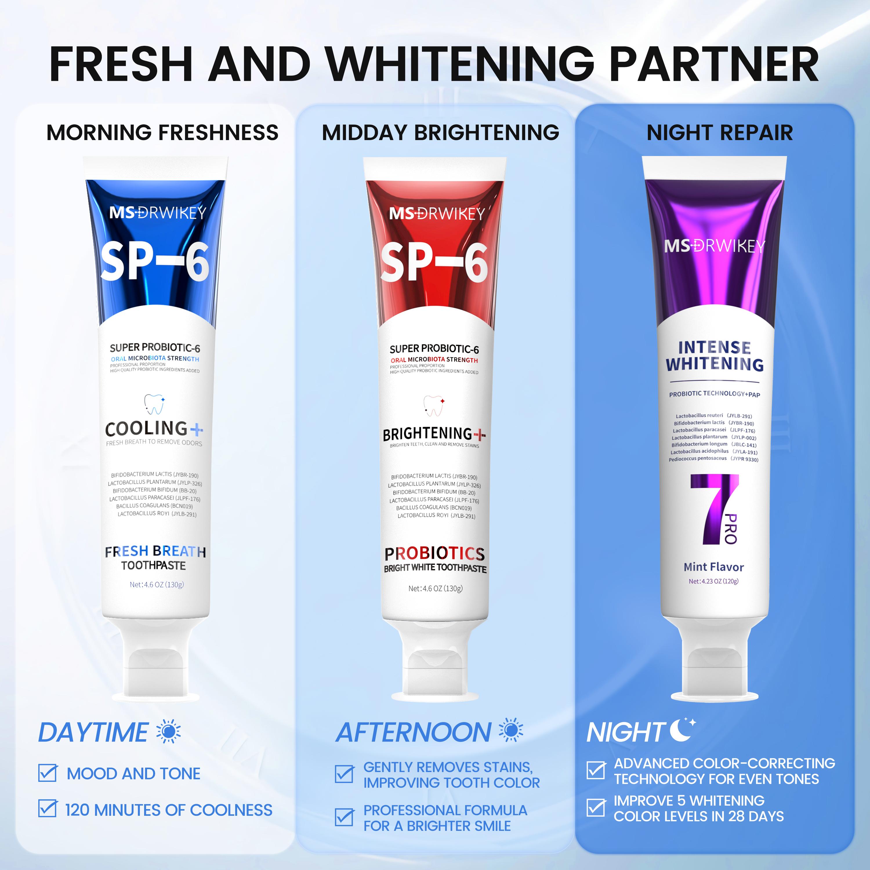 CEELIKE｜MSDRWIKEY Oral Care Gift Box (4-Piece) | 7Pro, SP-6, Mint Toothpaste & Probiotic Spray | Complete Fresh Breath & Enamel Care