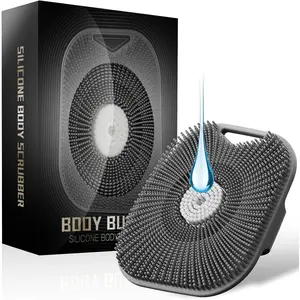 Zinc Infused   Scrubber for Men,  Upgrade Deep   Scrubber for Shower,  Loofah Men for   with Lathering Bristles and  Non-Slip Handle (Gray)